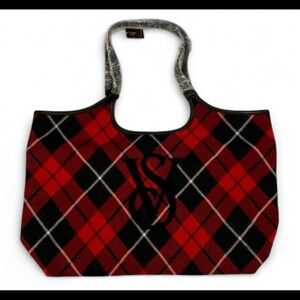 Victoria Secret New Red Black Plaid Bag
